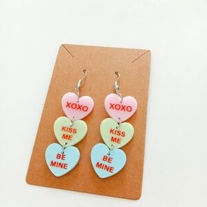 Heart-Shaped Pastel Earrings